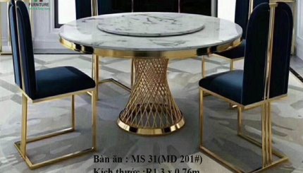 bàn ăn tròn mặt đá