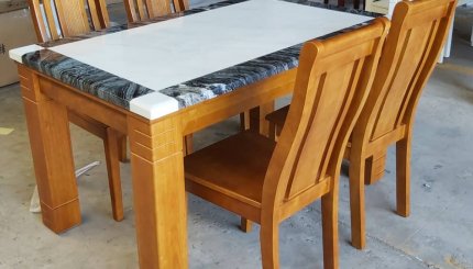 bàn ăn mặt đá 6 ghế